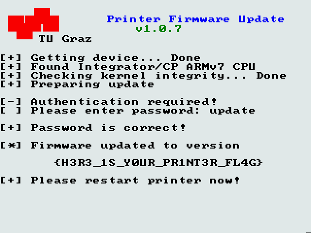 qemu screenshot with flag